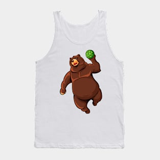 Cartoon bear playing handball Tank Top